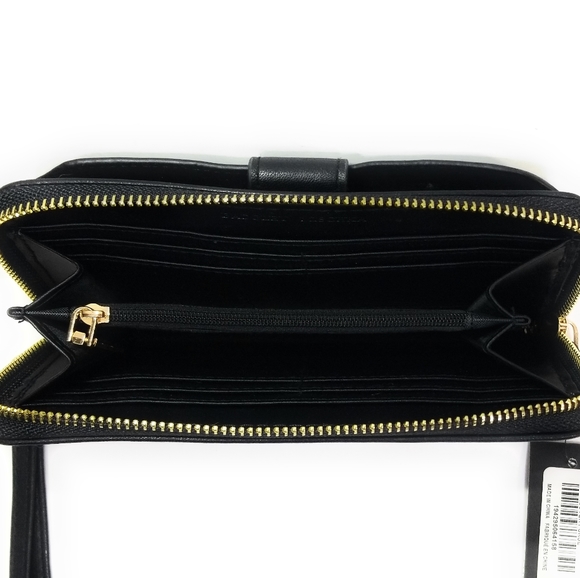 BADGLEY MISCHKA NWT All Over Purse Studded Wristlet Wallet In Black & Gold - Picture 3 of 6